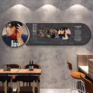 JAY周杰伦薛之谦黑胶唱片装饰画音乐餐吧KTV背景墙壁画咖啡厅挂画