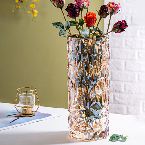 花瓶摆件客厅插花轻奢玻璃花瓶