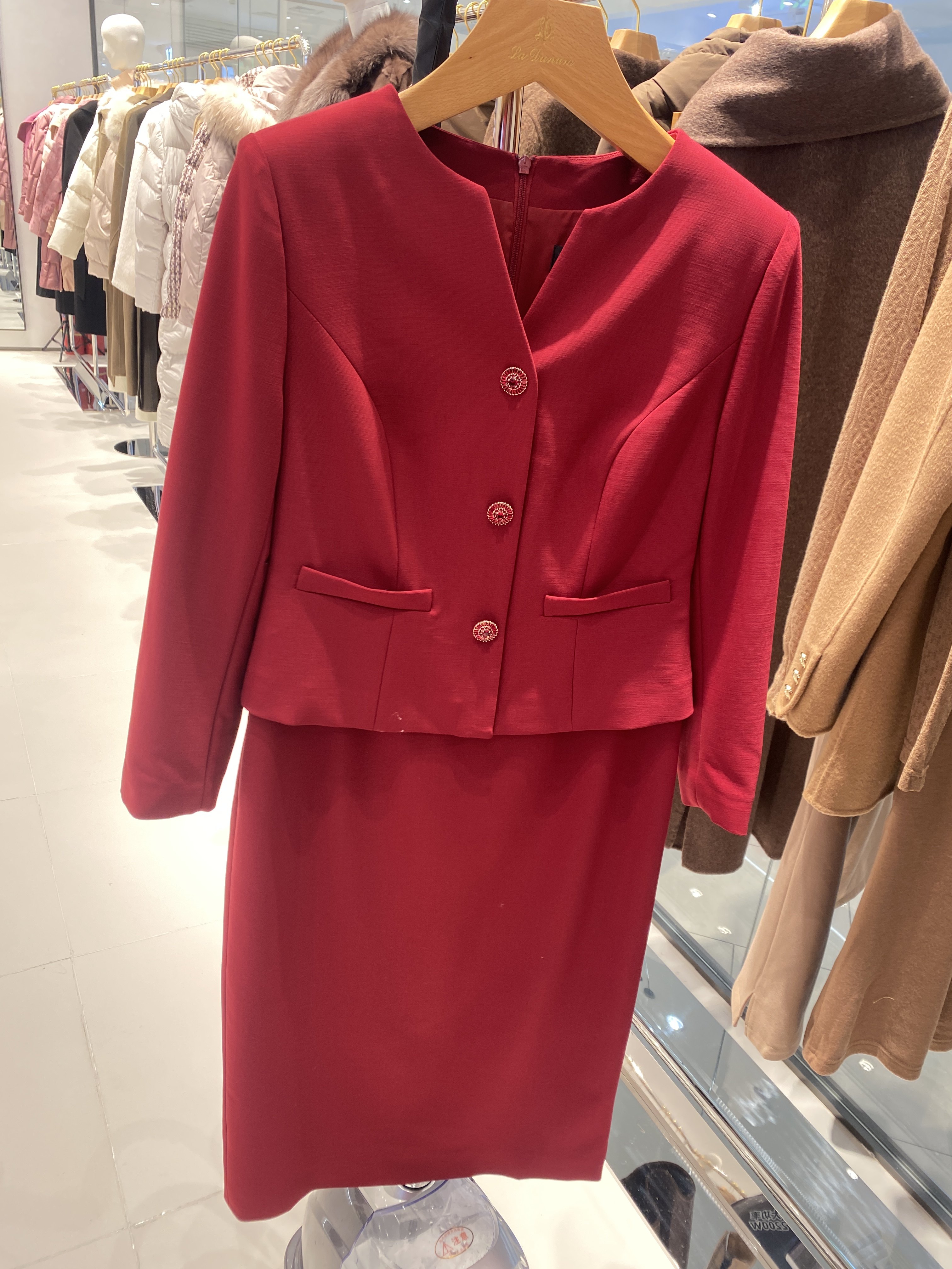 2023年阿丹娜专柜同款女士假两件套礼服连衣裙LRA862DRB0专柜正品