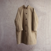 立领风衣0202S 棉和纸碧纹染卡其黄色中长款 云芝元 26新春款