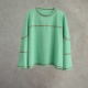T恤 粉绿纯棉针织撞色线圆领落肩长袖 云芝元 设计师26春款
