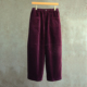 紫色平绒半松紧腰分割线休闲裤 设计师秋冬款 2402 云芝元
