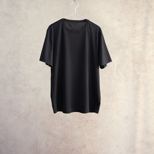 云芝元 设计师26春夏新款黑色绢丝棉短袖打底衫圆领男款短袖T恤