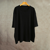 短袖 黑色汉麻棉圆领亲肤柔软男款 针织T恤 26设计师春夏款 云芝元