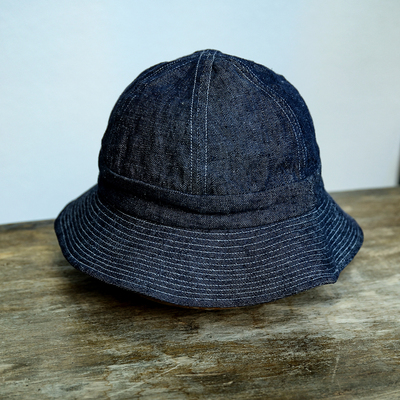 云芝元   设计师款蓝色单宁渔夫帽出游遮阳帽子0312-B