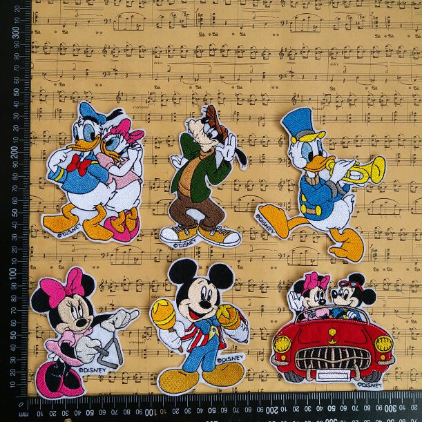 米奇米妮迪士尼卡通儿童布贴补丁手缝衣服裤子装饰贴花唐老鸭高飞