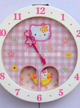 日本原装西铁城hellKitty整点音乐报时钟客厅卧室挂钟石英钟