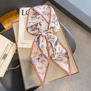 150cm国风长丝带仿真丝细窄双面异色国色风华丝巾领巾系脖飘带