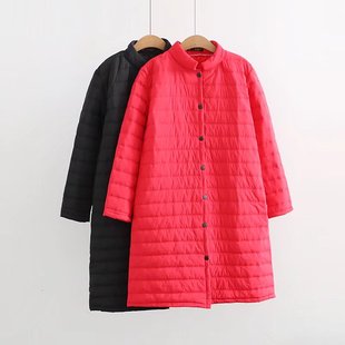 CZ055大码 轻薄羽绒棉服外套立领气质宽松显瘦韩240斤 棉衣冬中长款