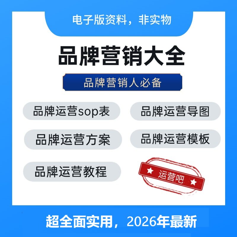 2026年品牌营销策划SOP表格全案执行手册工具资料大全