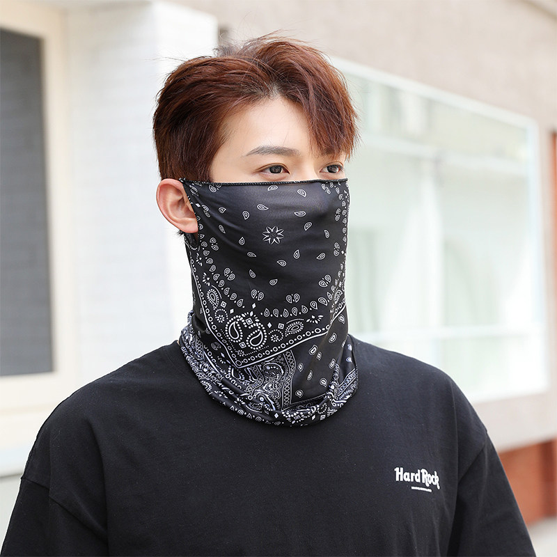 아이스 실크 귀걸이 마스크 라이딩 마스크 오토바이용 자외선 차단제 차양 페이스 타올 스포츠 목 보호대 남성 및 여성용 통기성 목 커버