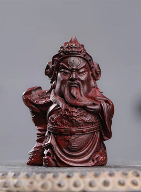 印度小叶紫檀圆雕瑞兽手把件摆件