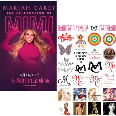 玛丽亚凯莉Mariah Carey纹身贴 上海演唱会脸贴 牛姐粉丝应援贴