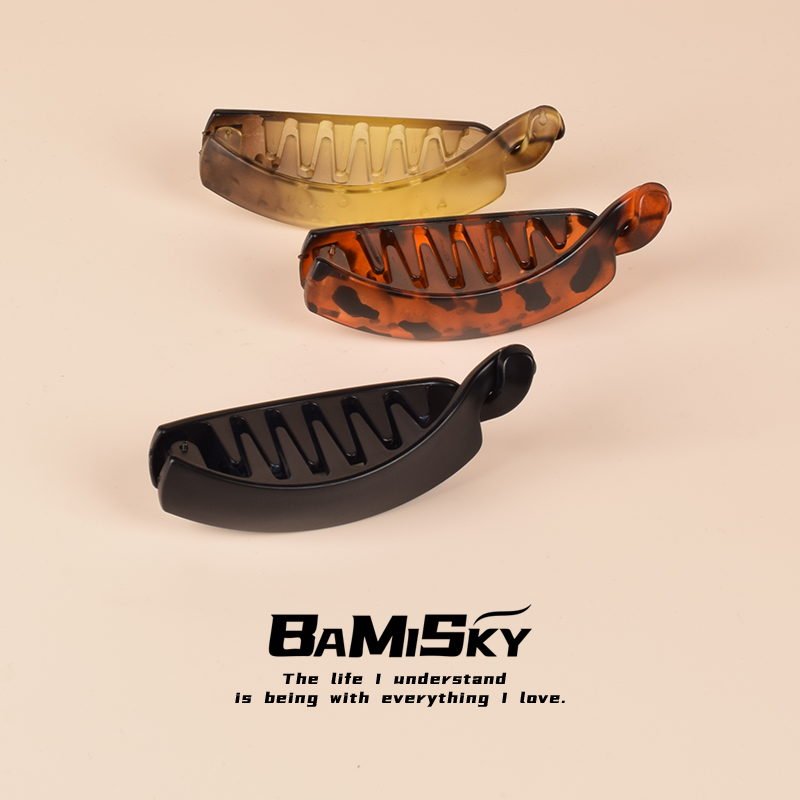 高马尾高级感磨砂香蕉发夹