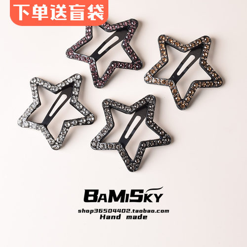 星星前额侧边2024年发卡水钻韩国