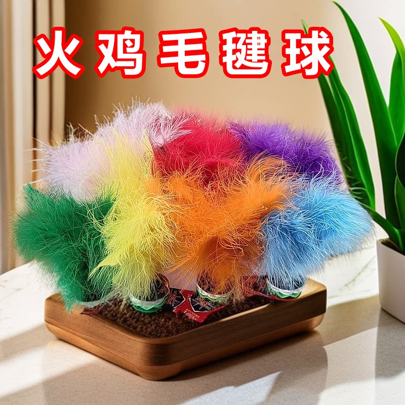 0162彩色火鸡毛毽子健身玩具儿童户外毽球小学生运动地摊比赛键子