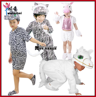 儿童白龙马表演服装 幼儿演出服饰 小马动物服装白马卡通人偶服