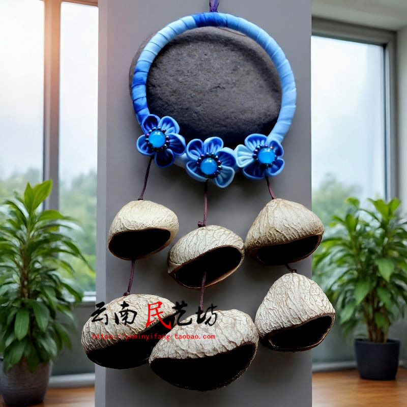 扎染蓝染花朵果壳摇铃风铃包包配饰挂件手工果壳森系礼物背包挂饰,服饰配件/皮带/帽子/围巾,包挂件,淘宝优惠券,粉丝福利购,淘宝优惠卷