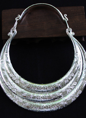 复古多层夸张云南傣族挂件苗银