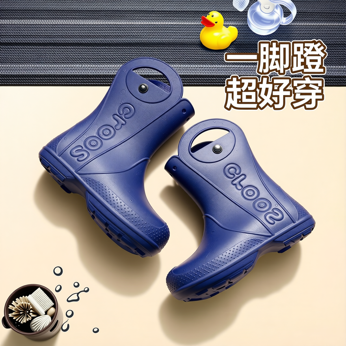 儿童cross提手男女童雨靴雨鞋