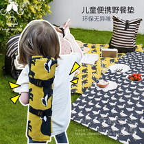 Ins Nordic popular children's portable picnic mat beach outing mat cartoon pattern dinner mat waterproof and moisture-proof mat