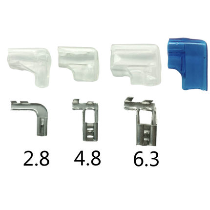 2.8/4.8/6.3旗型插簧端子+护套L形弯头接插件插拔式铜镀锡100套装