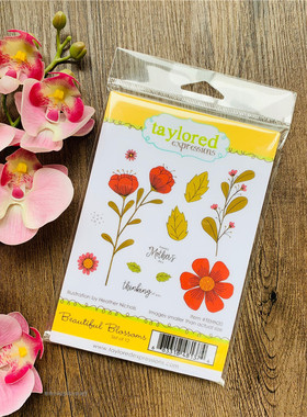 Taylored Expressions漂亮的花朵Beautiful Blossoms进口橡皮印章