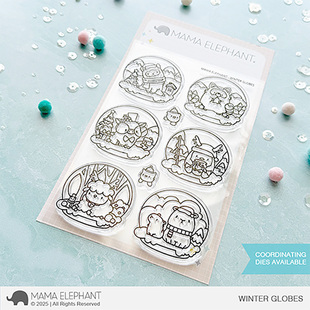 Mama elephant 冬季雪景球 Winter Globes 进口透明印章及切模