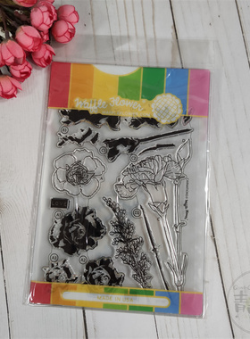 Waffle Flower 套色康乃馨 Carnations 进口透明印章及切模