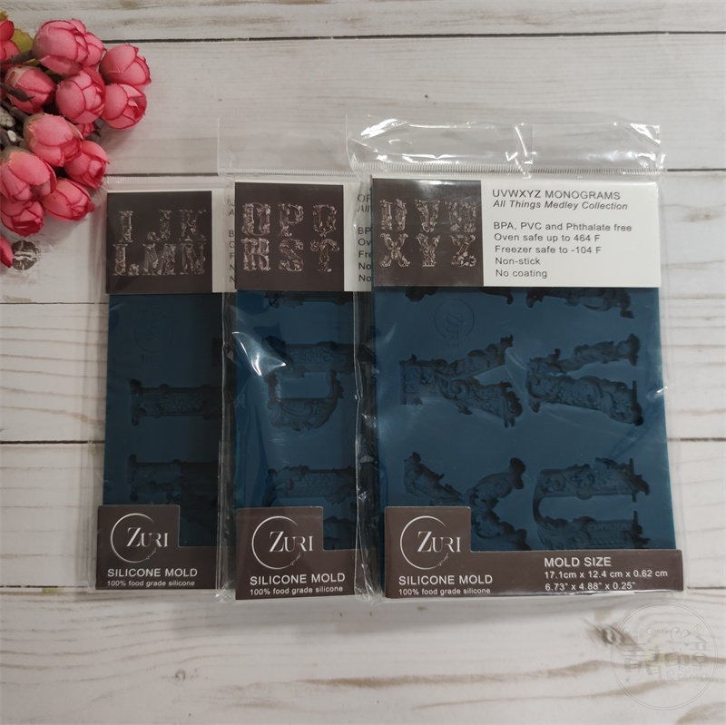 Zuri 字母系列进口硅胶模具 适用于滴胶,蜡烛等原料食品