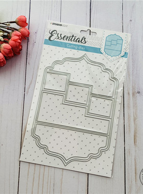 Studio Light 内折立体相册拼贴页切模 Card Shape STENC369