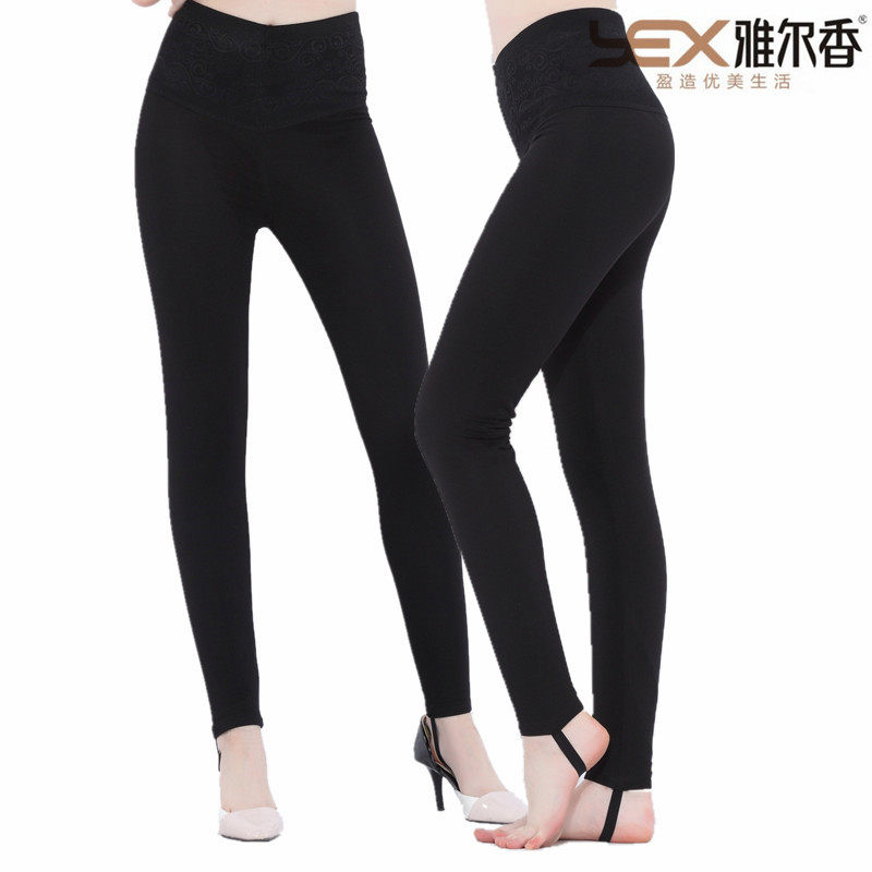 雅尔香秋冬新款8324女士三层高腰网纱踩脚修身保暖裤棉裤打底裤