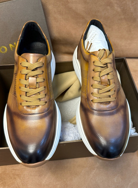 断码41撤柜品牌男士春季通勤运动鞋跑步鞋进口头层牛皮软底HS99