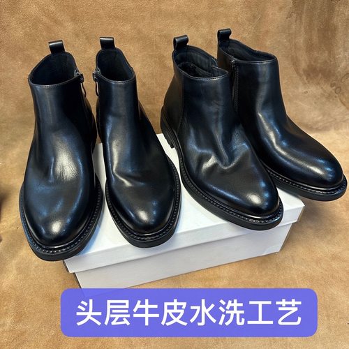 特价好鞋～品牌超订单男士皮鞋切尔西皮靴进口头层牛皮耐磨底ST31