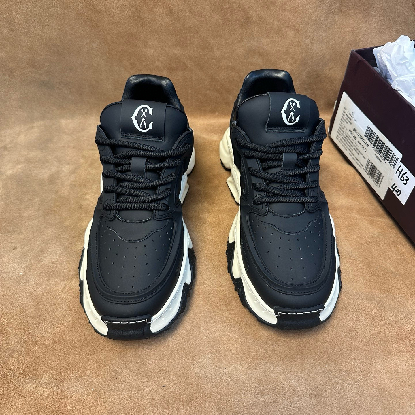 断码40 42撤柜品牌高端男士厚底休闲皮鞋板鞋进口头层牛皮H63