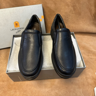 断码40 43 44意大利品牌Leonardo男一脚蹬皮鞋进口头层小牛皮AA33