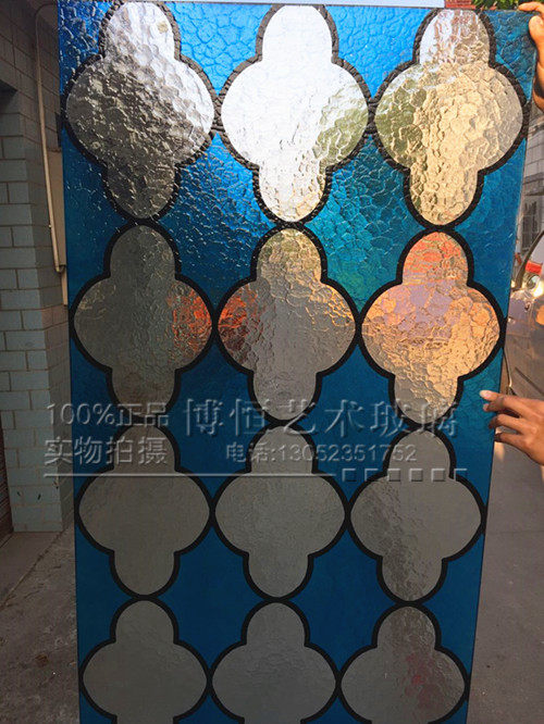 专业定制艺术玻璃玄关 隔断 背景墙 彩色复古玻璃 蒂凡尼教堂风格