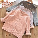 男女童蚕丝德绒加厚小棉袄儿童内胆保暖棉服冬新款 校服神器