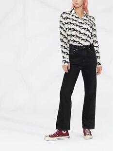 LS EQUIPMENT新款 真丝双绉 砂洗风 无口袋衬衫 万马奔腾 还原花