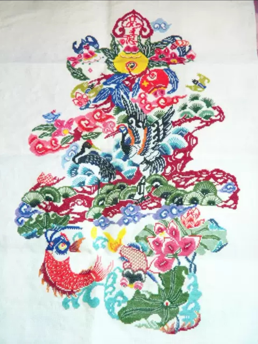 全新包邮寿比乾坤礼物寿字十字绣成品纯手工绣制挂画客厅大画祝寿