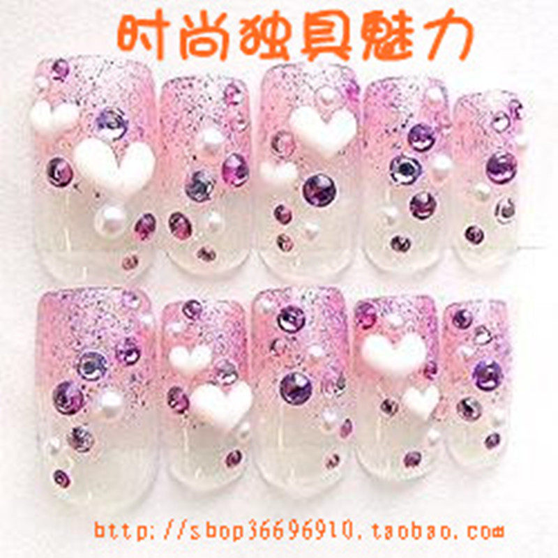 心形包邮网红可拆卸日系光疗手工穿戴甲/甲片