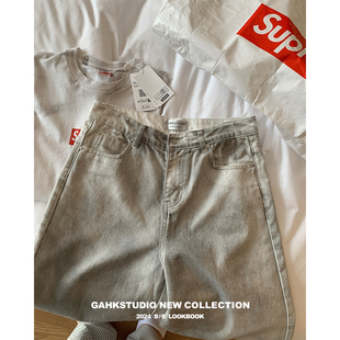 爆款 本季 宽松显瘦 牛仔裤 GAHKSTUDIO「店主创意手绘」FW24脏脏裤