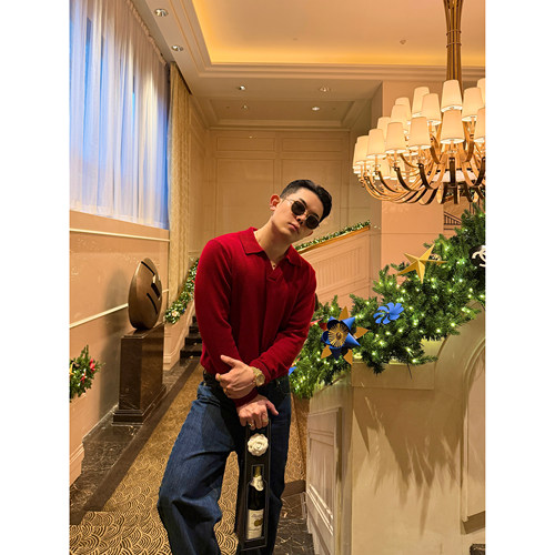 GAHKSTUDIO「新年限定」100羊毛老钱风百搭针织polo衫3色万能百搭