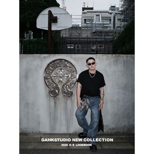 GAHKSTUDIO 新款粗纹路面料/日本单宁微喇叭牛仔裤/显瘦显腿长