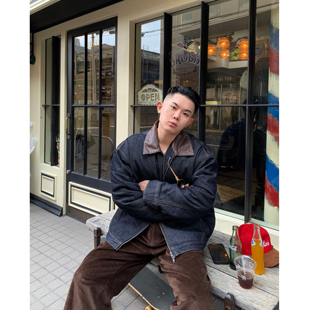 Magadeth秋冬新款AC*E今年大热古撞色翻领水洗原牛外套夹棉保暖