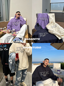 school GAHKSTUDIO 80s三色卫衣连帽加绒 奢潮 old MAGADETH美式