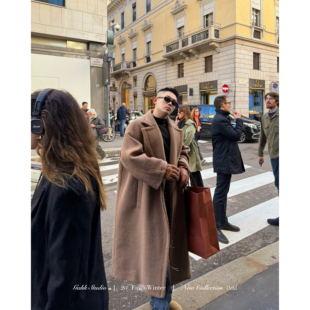 GAHKSTUDIO 经济上行时期的高级感L*P美拉德泰迪毛轮廓保暖大衣