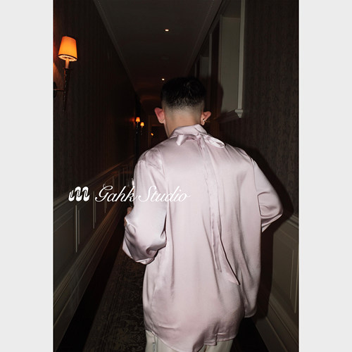 GAHKSTUDIO 「王子的衬衫」高级晚宴高设计感丝亮衬衫 可任意搭配