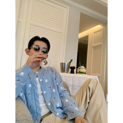 绅士私服重磅刺绣开衫