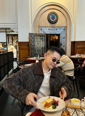 GAHKSTUDIO【古着vintage重磅】复古格纹美式宽松外套保暖